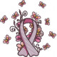 Cancer Ribbon And Butterflies