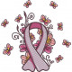 Cancer Ribbon And Butterflies