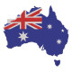 Australia Map with Flag